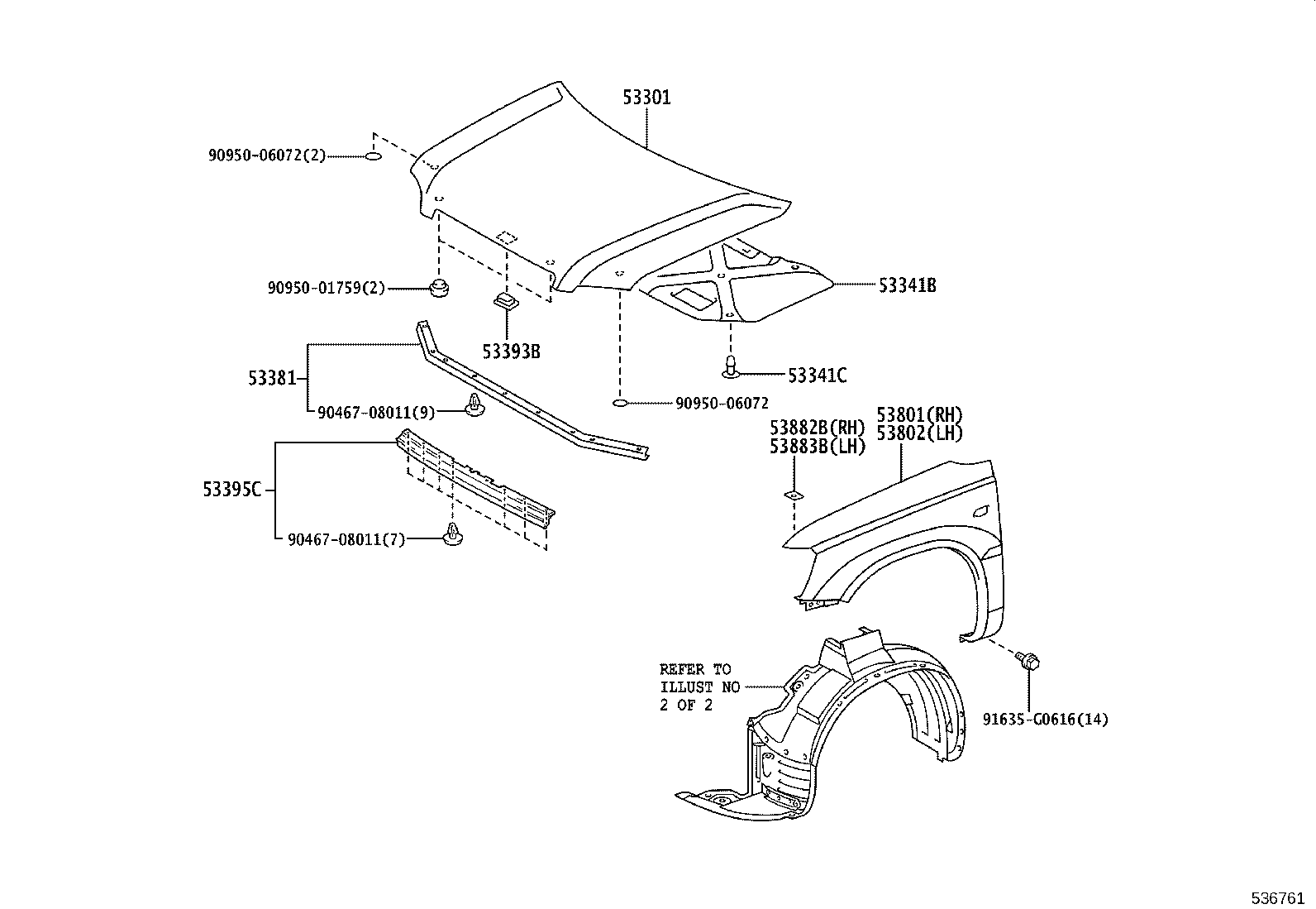53802-48070 FENDER SUB-ASSY, FRONT LH product image