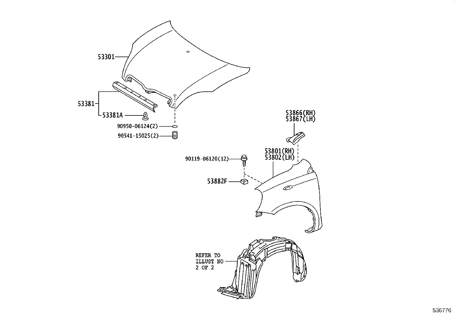 53301-52010 HOOD SUB-ASSY product image