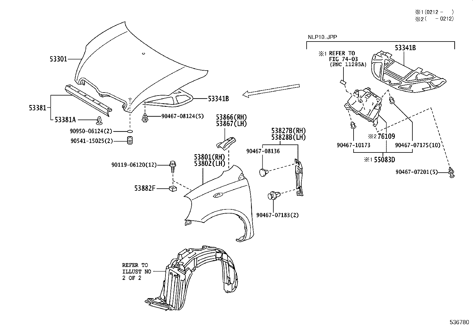 53811-52010 FENDER SUB-ASSY, FRONT RH product image