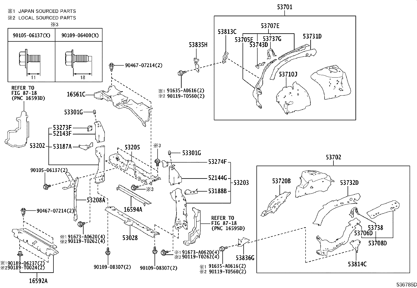 53702-0A040 APRON SUB-ASSY, FRONT FENDER, LH product image