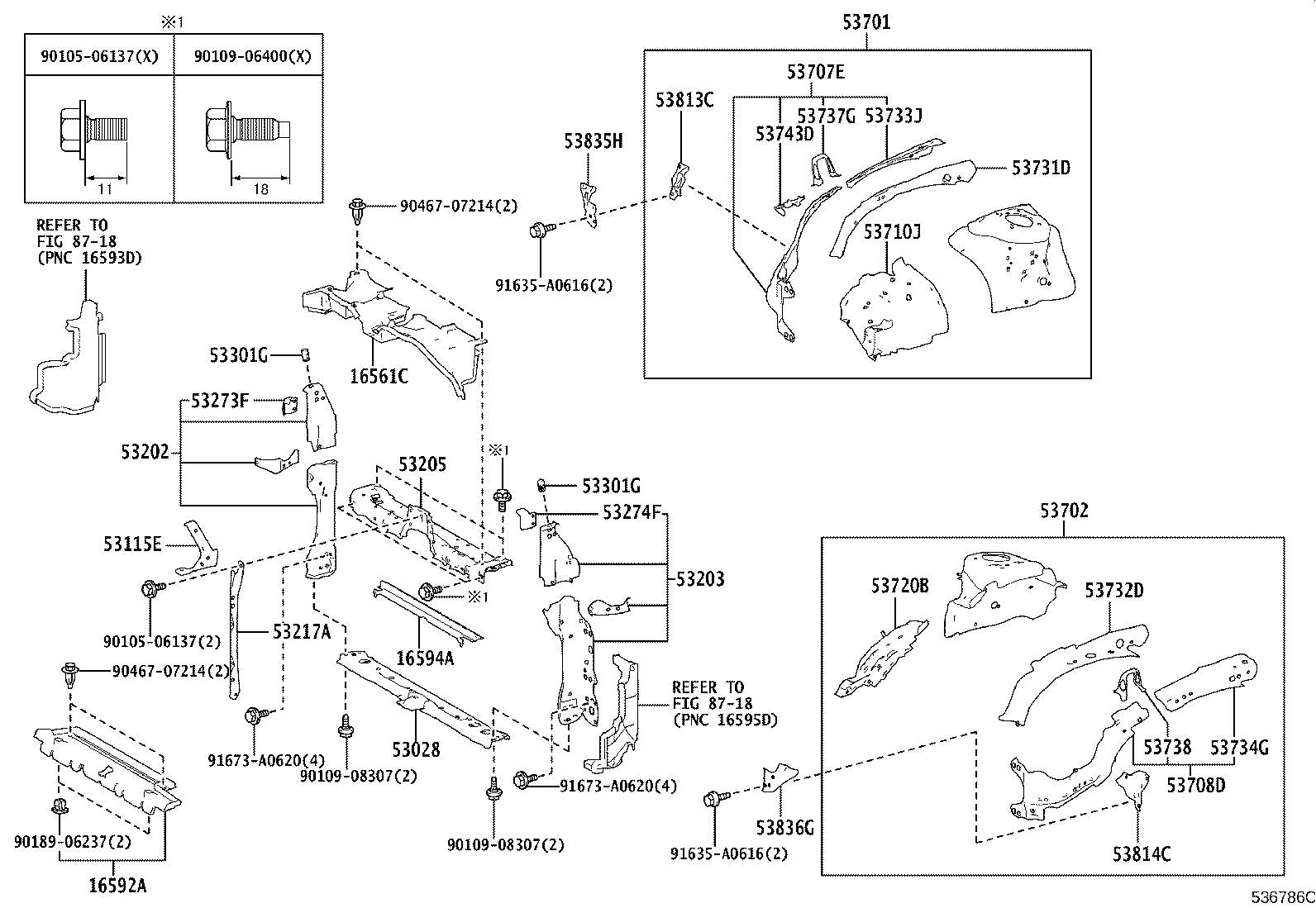 53702-0A040 APRON SUB-ASSY, FRONT FENDER, LH product image