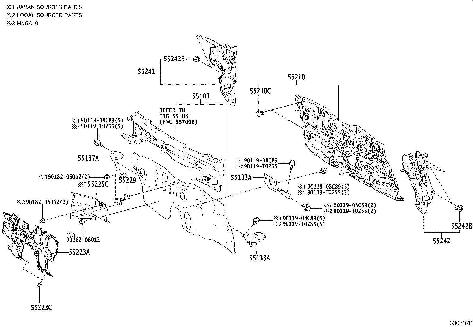 53702-0A040 APRON SUB-ASSY, FRONT FENDER, LH product image