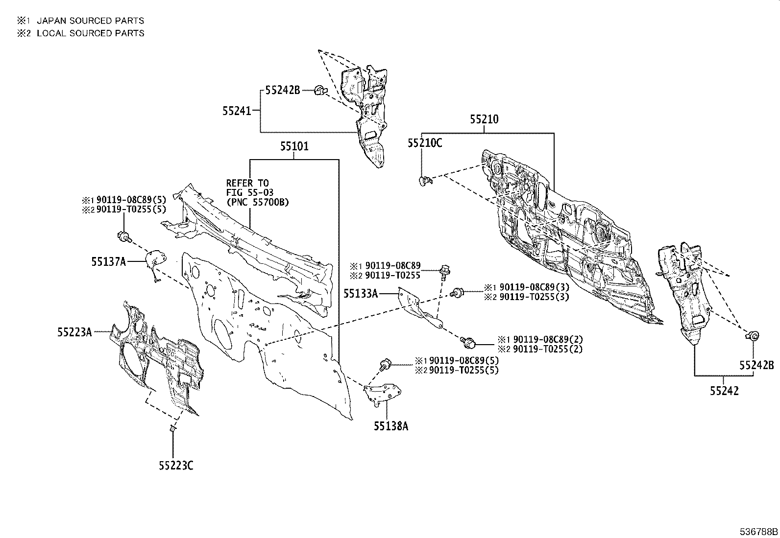 53702-0A040 APRON SUB-ASSY, FRONT FENDER, LH product image