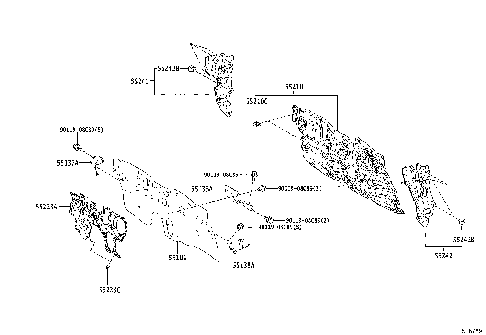 53702-0A040 APRON SUB-ASSY, FRONT FENDER, LH product image