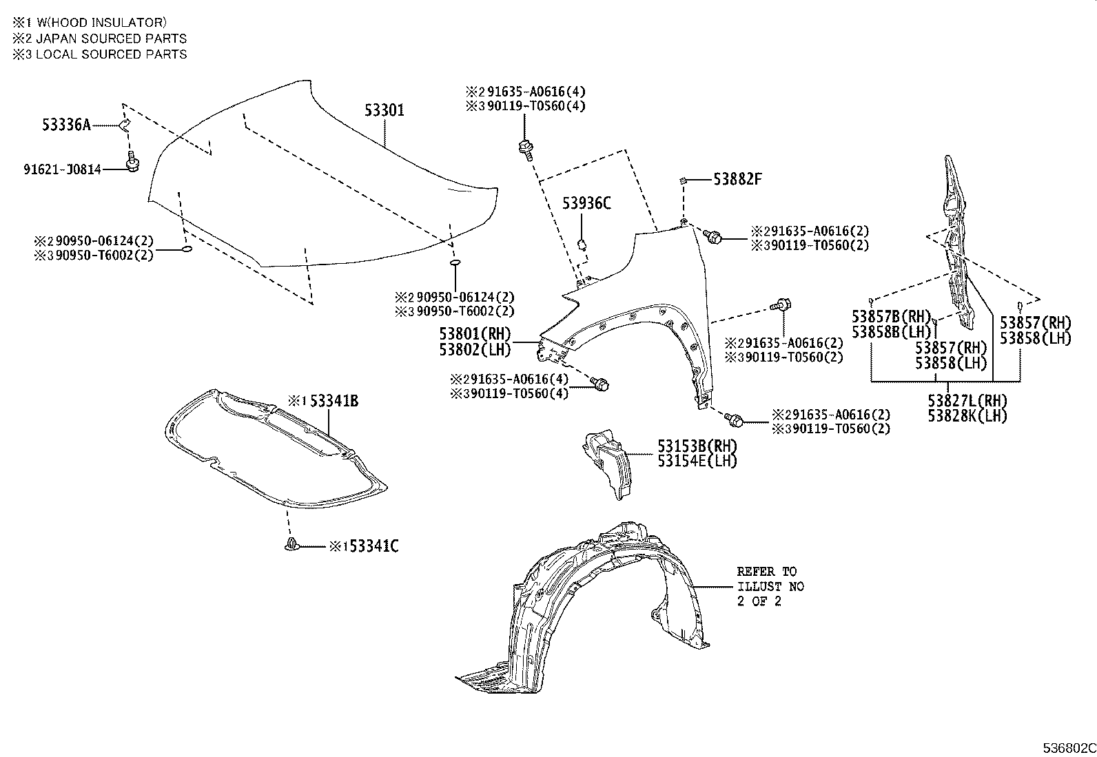 53802-K1010 FENDER SUB-ASSY, FRONT LH product image