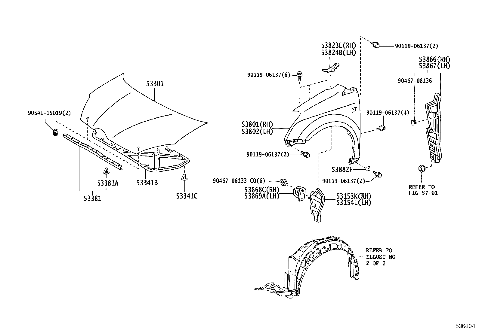 53812-0F010 FENDER SUB-ASSY, FRONT LH product image