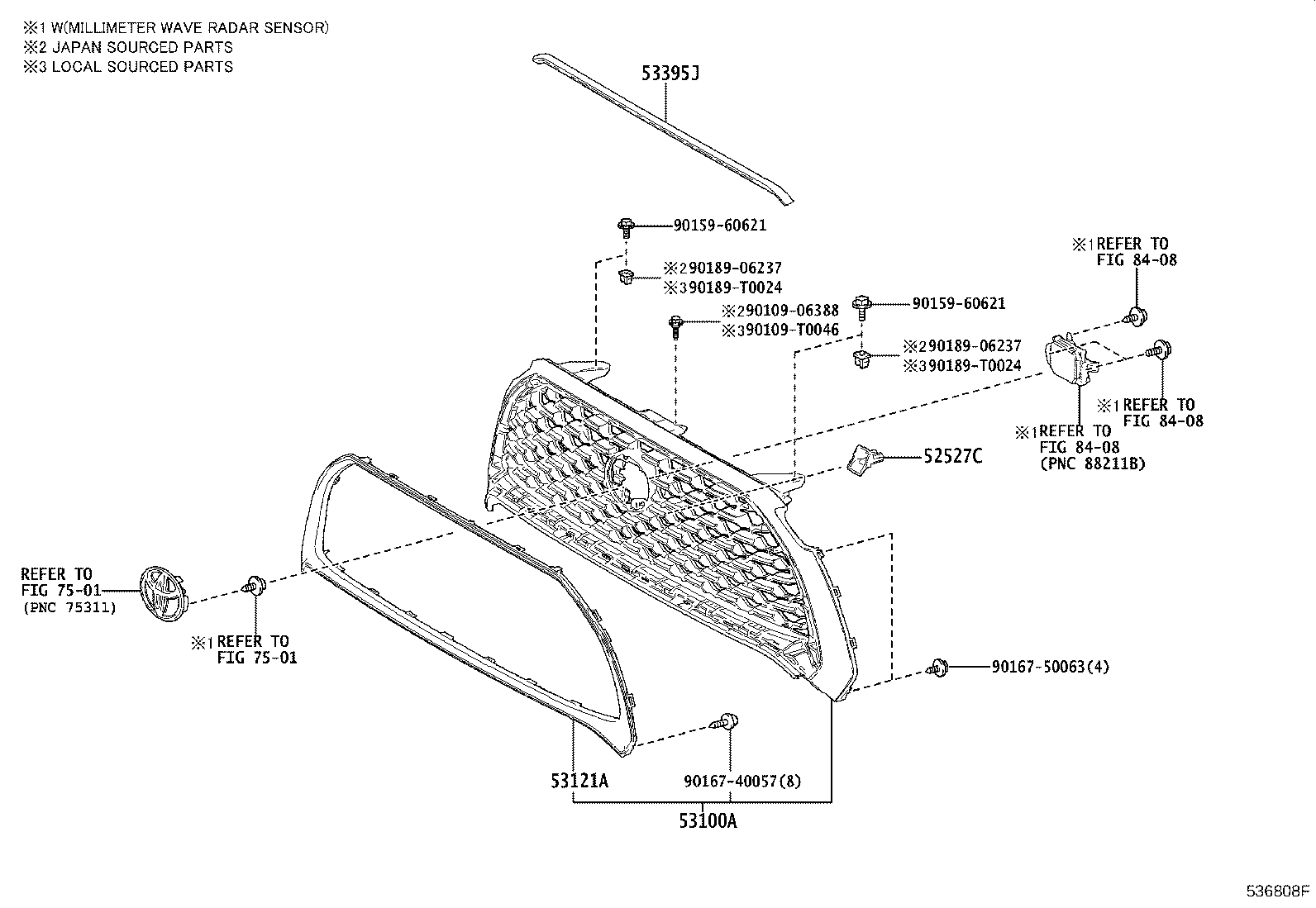 53111-YY070 GRILLE, RADIATOR product image