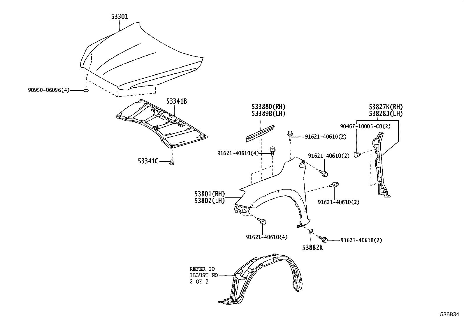 53802-0R040 FENDER SUB-ASSY, FRONT LH product image