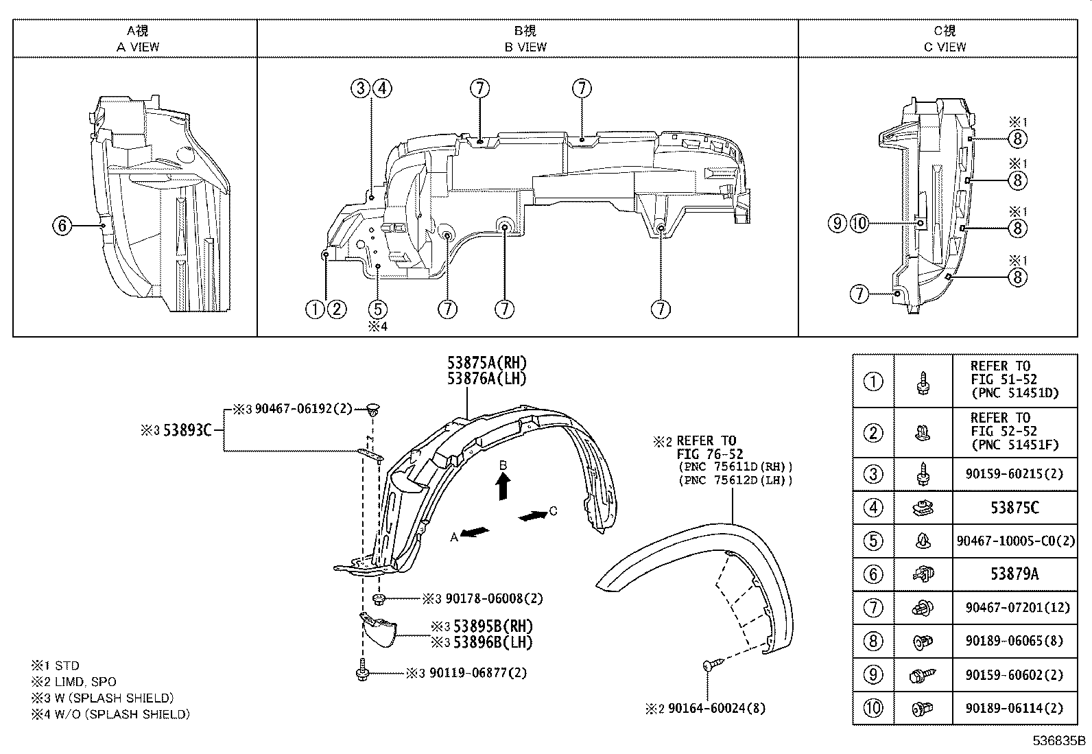 Toyota 53882-0R010 SEAL, FRONT FENDER