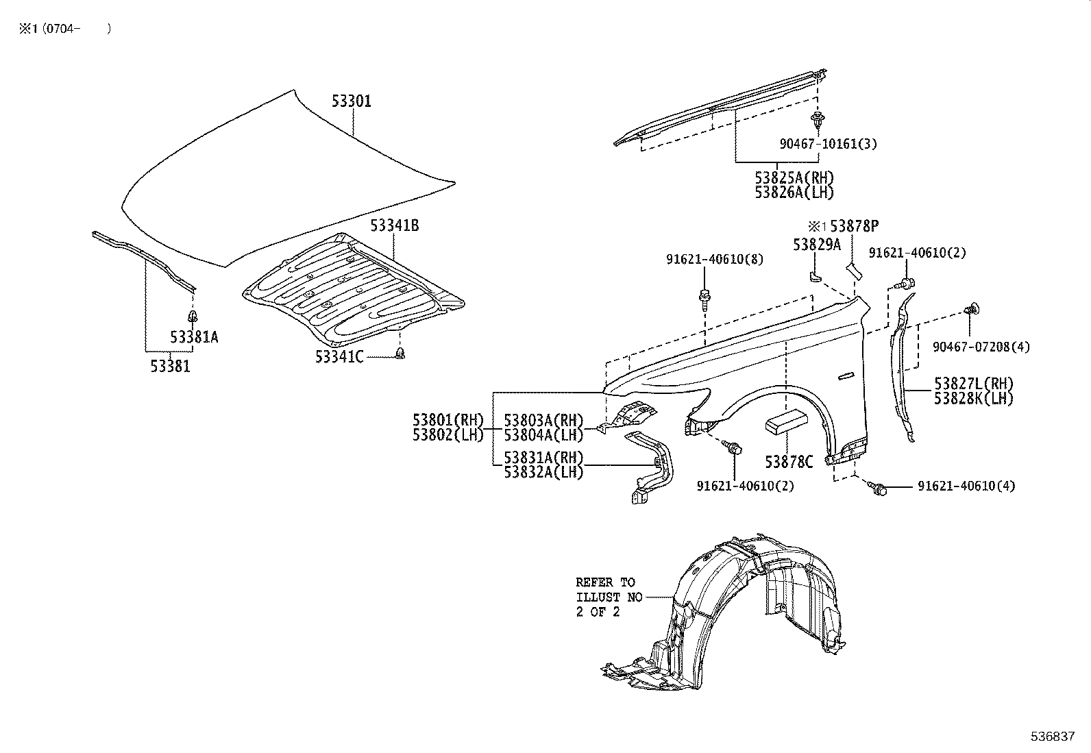 53802-50180 FENDER SUB-ASSY, FRONT LH product image