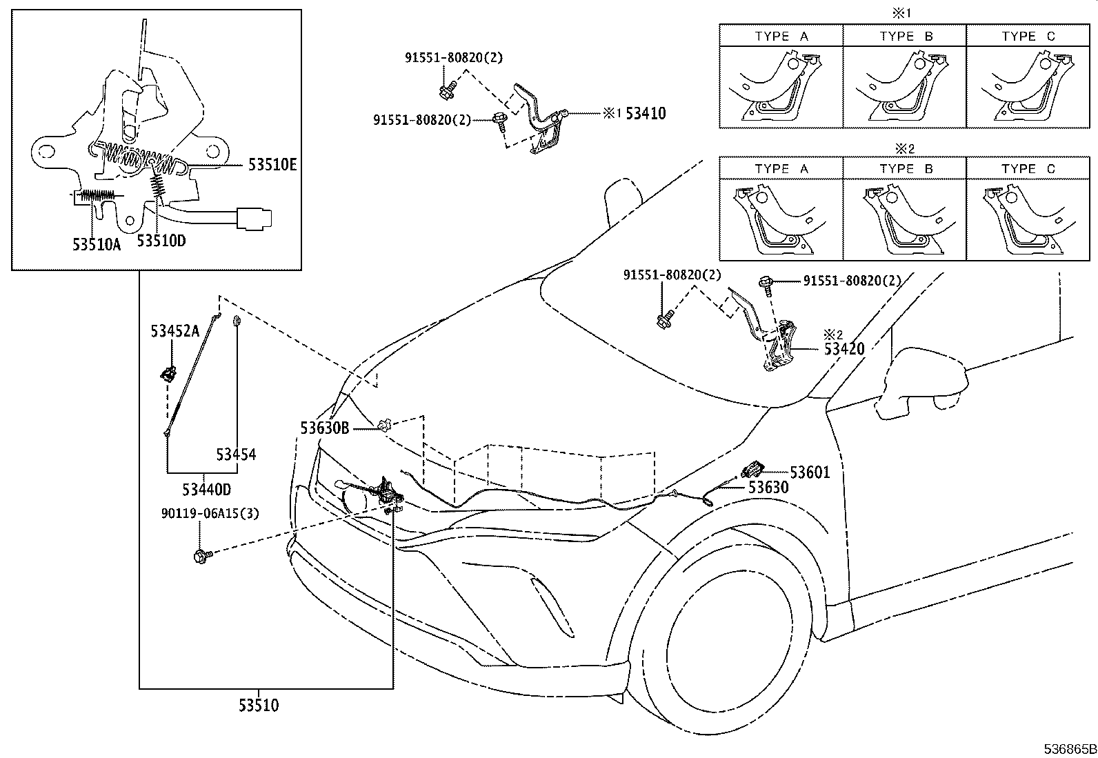 Toyota 53420-48200 HINGE ASSY, HOOD, LH