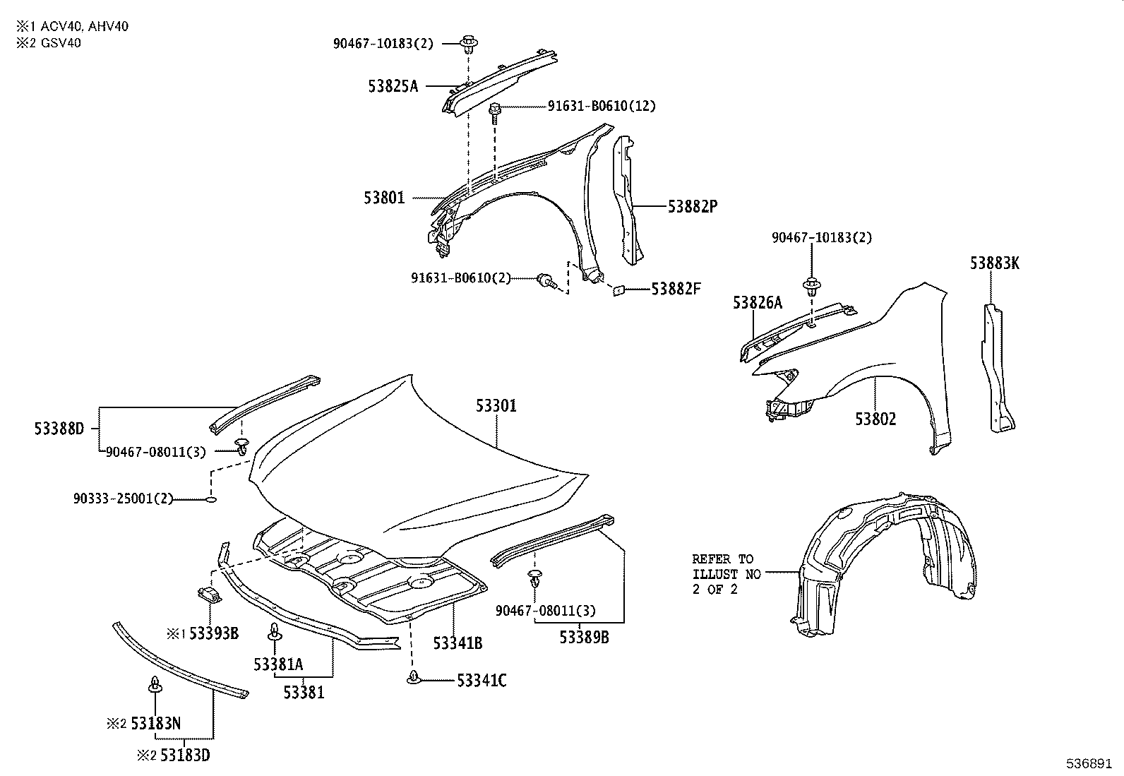 53802-06150 FENDER SUB-ASSY, FRONT LH product image