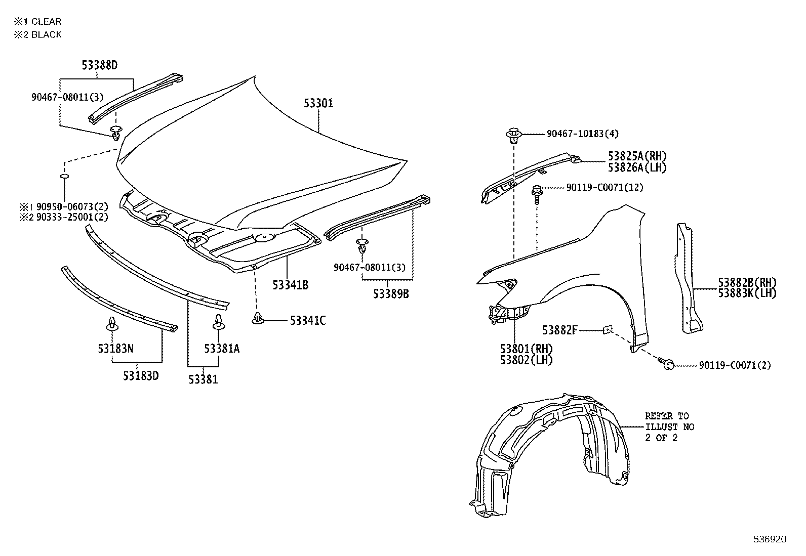 53801-06160 FENDER SUB-ASSY, FRONT RH product image