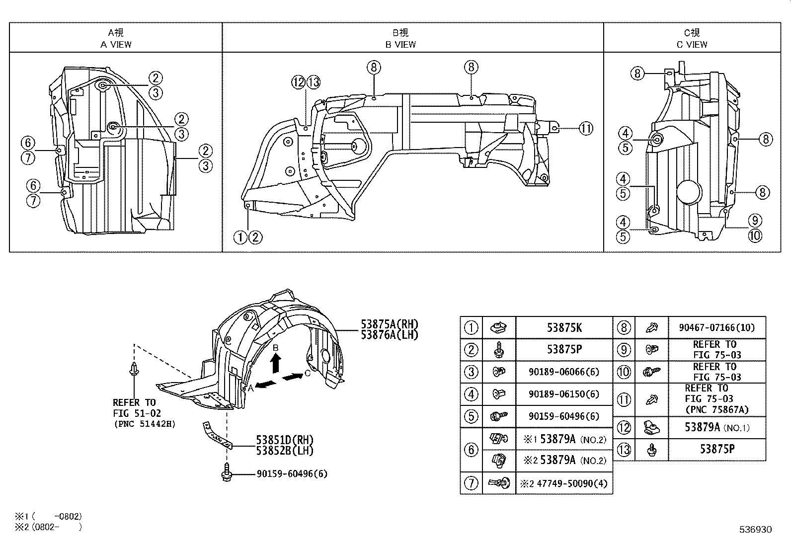 53811-22A00 FENDER SUB-ASSY, FRONT RH product image