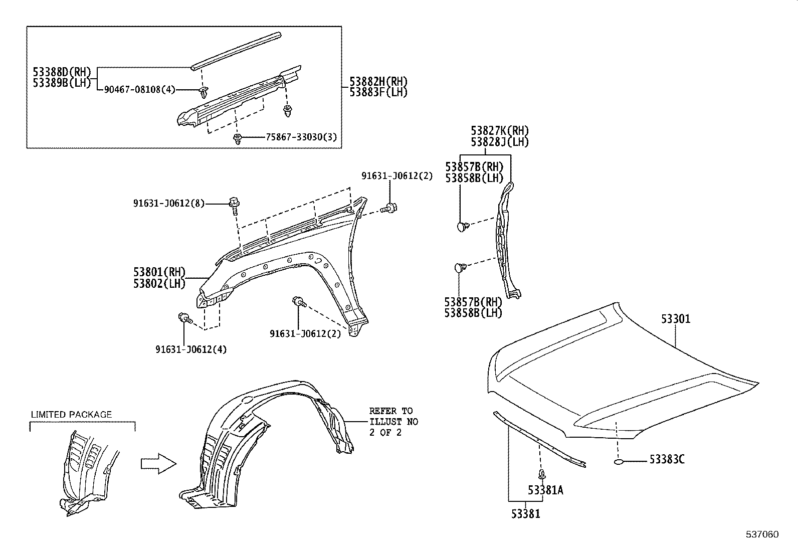 53812-35510 FENDER SUB-ASSY, FRONT LH product image