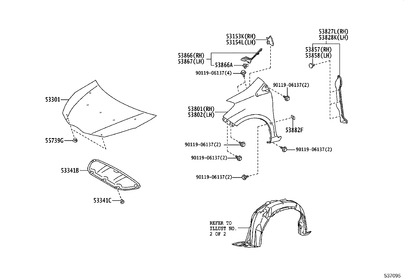53811-52370 FENDER SUB-ASSY, FRONT RH product image