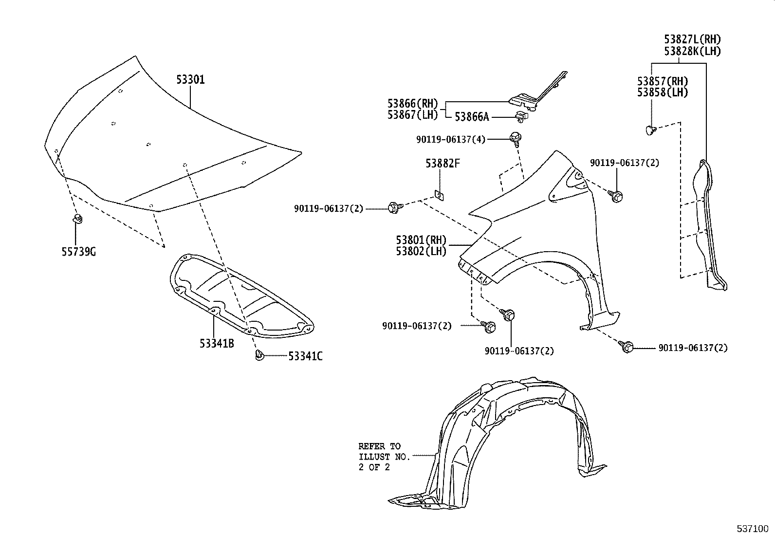 53802-52120 FENDER SUB-ASSY, FRONT LH product image