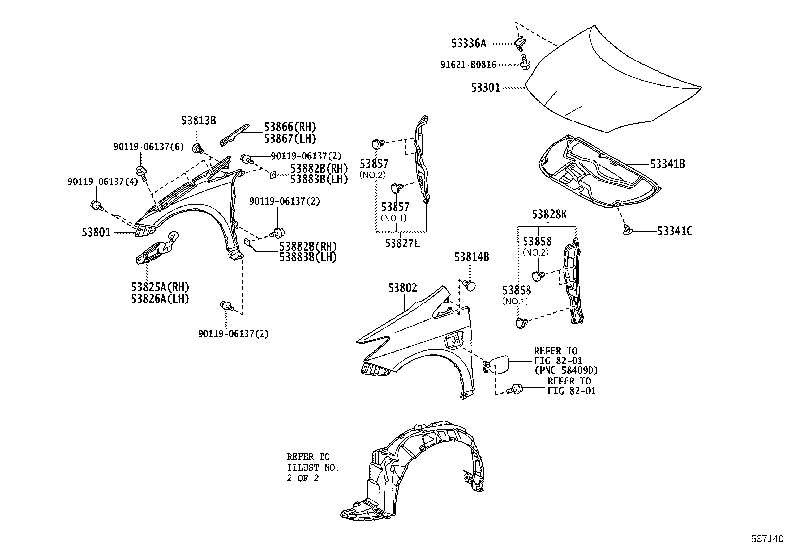 53813-28090 EXTENSION, FRONT FENDER, RH product image