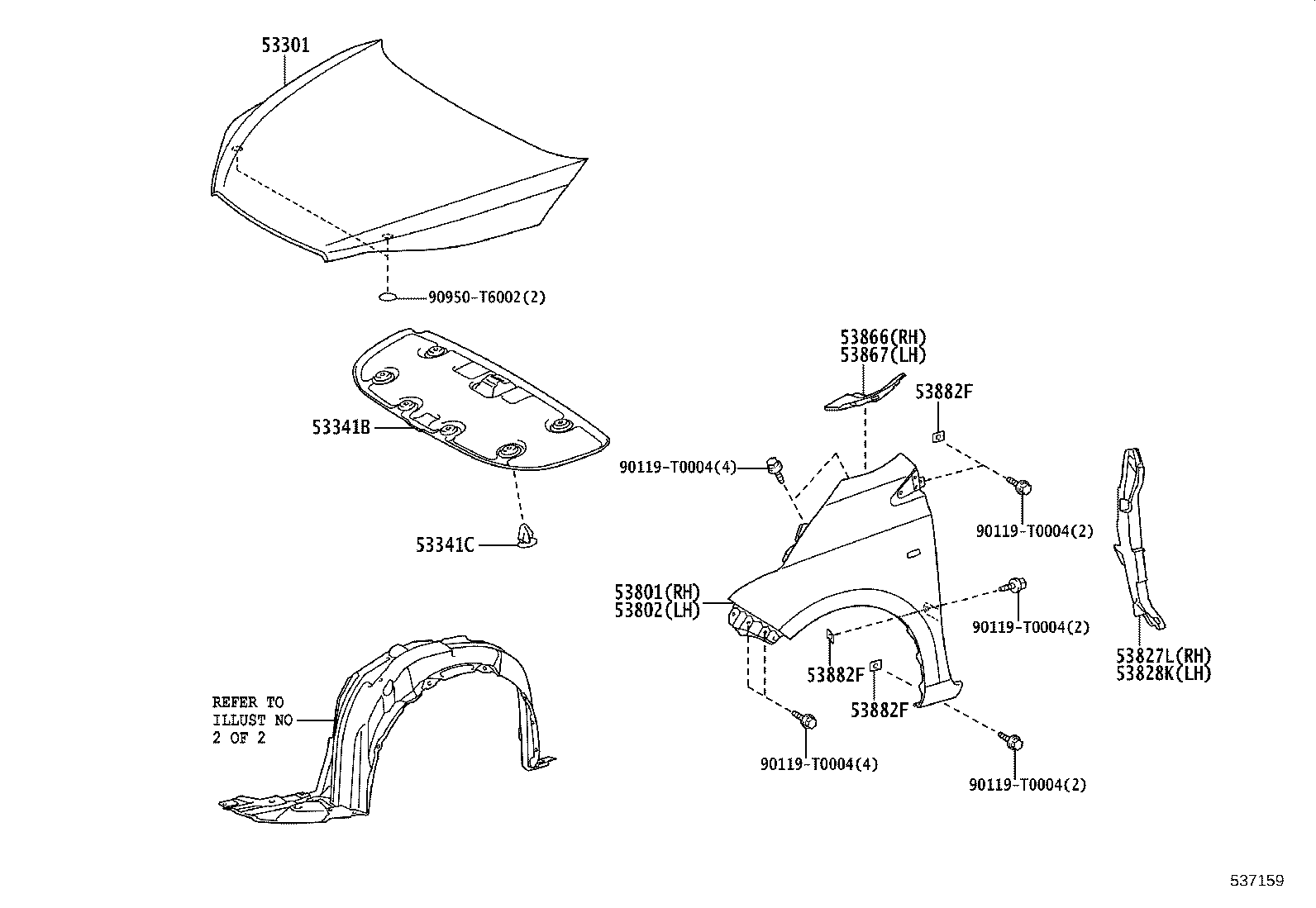 53801-0D040 FENDER SUB-ASSY, FRONT RH product image