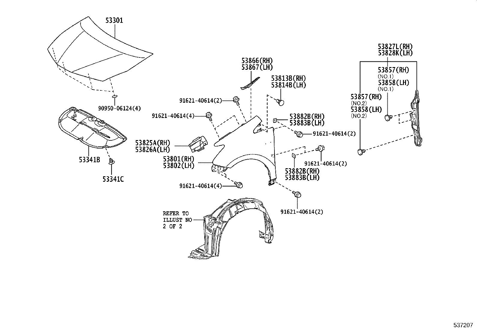 53801-47100 FENDER SUB-ASSY, FRONT RH product image