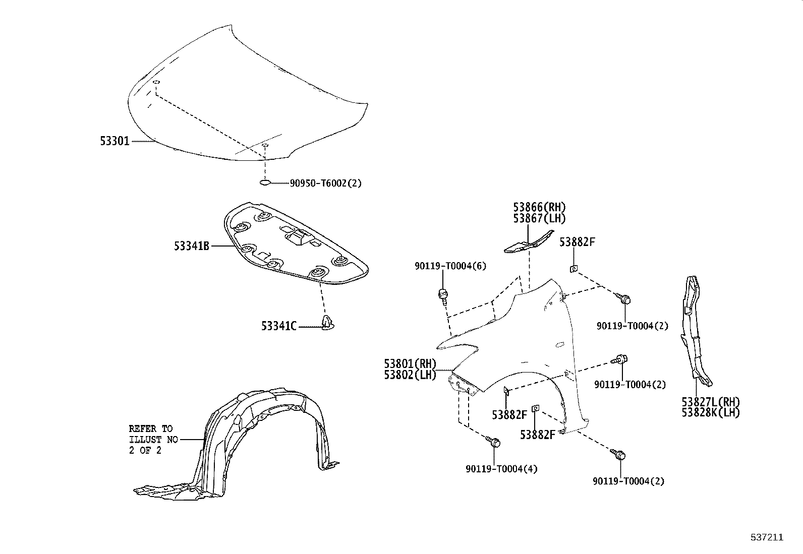 53802-0D210 FENDER SUB-ASSY, FRONT LH product image