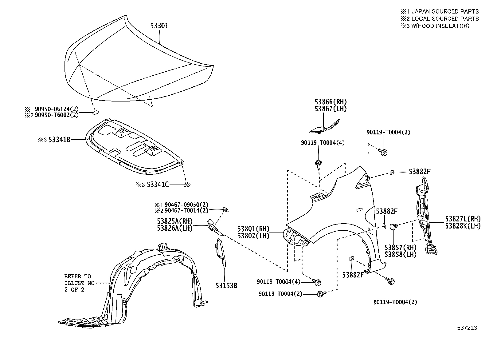 53802-0D210 FENDER SUB-ASSY, FRONT LH product image