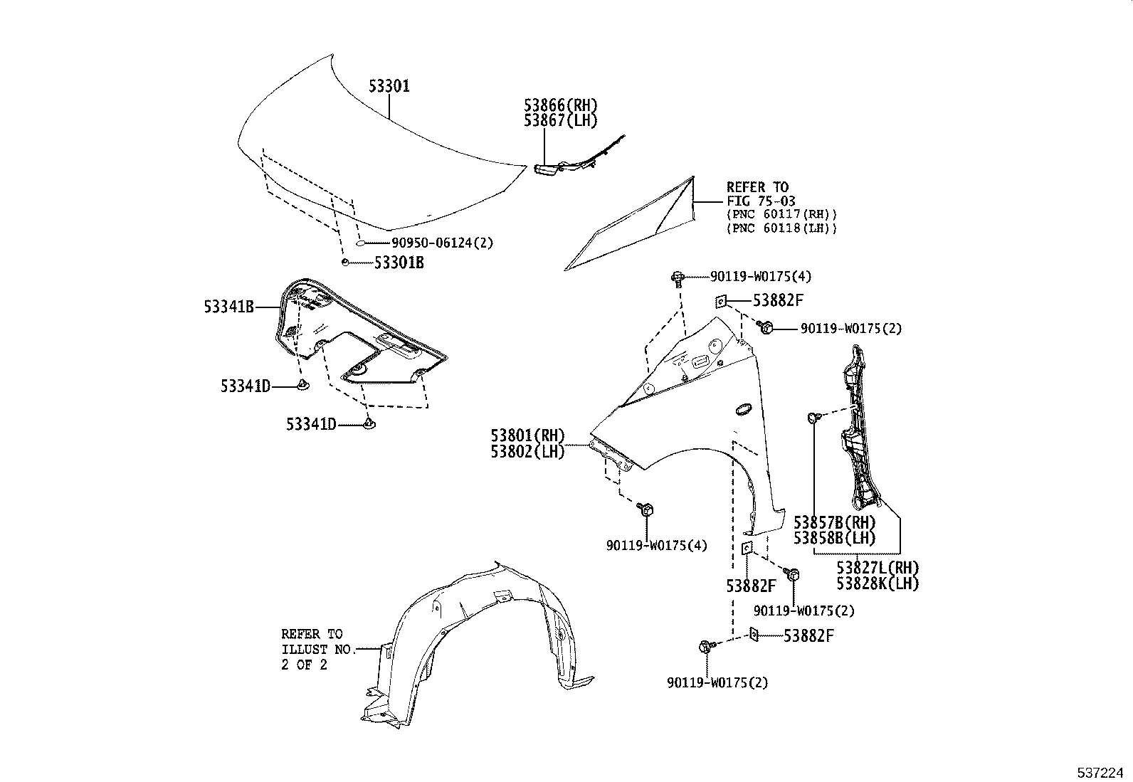 53811-0H030 FENDER SUB-ASSY, FRONT RH product image