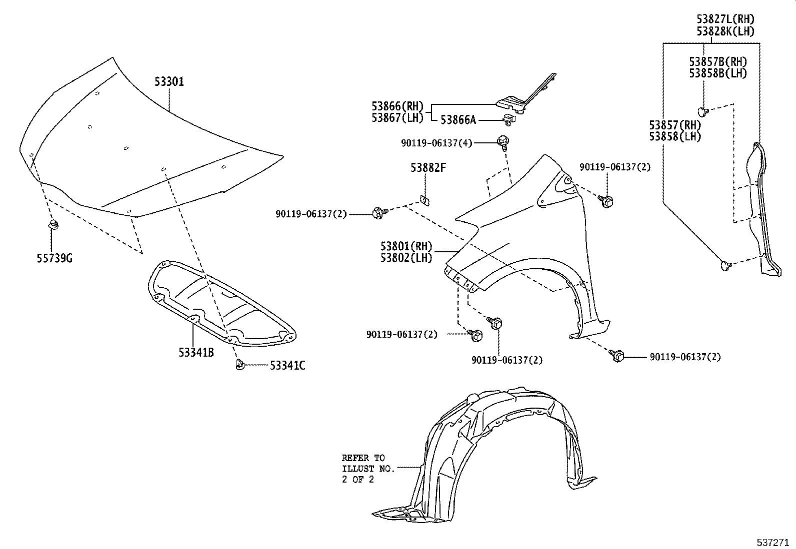 53802-52200 FENDER SUB-ASSY, FRONT LH product image