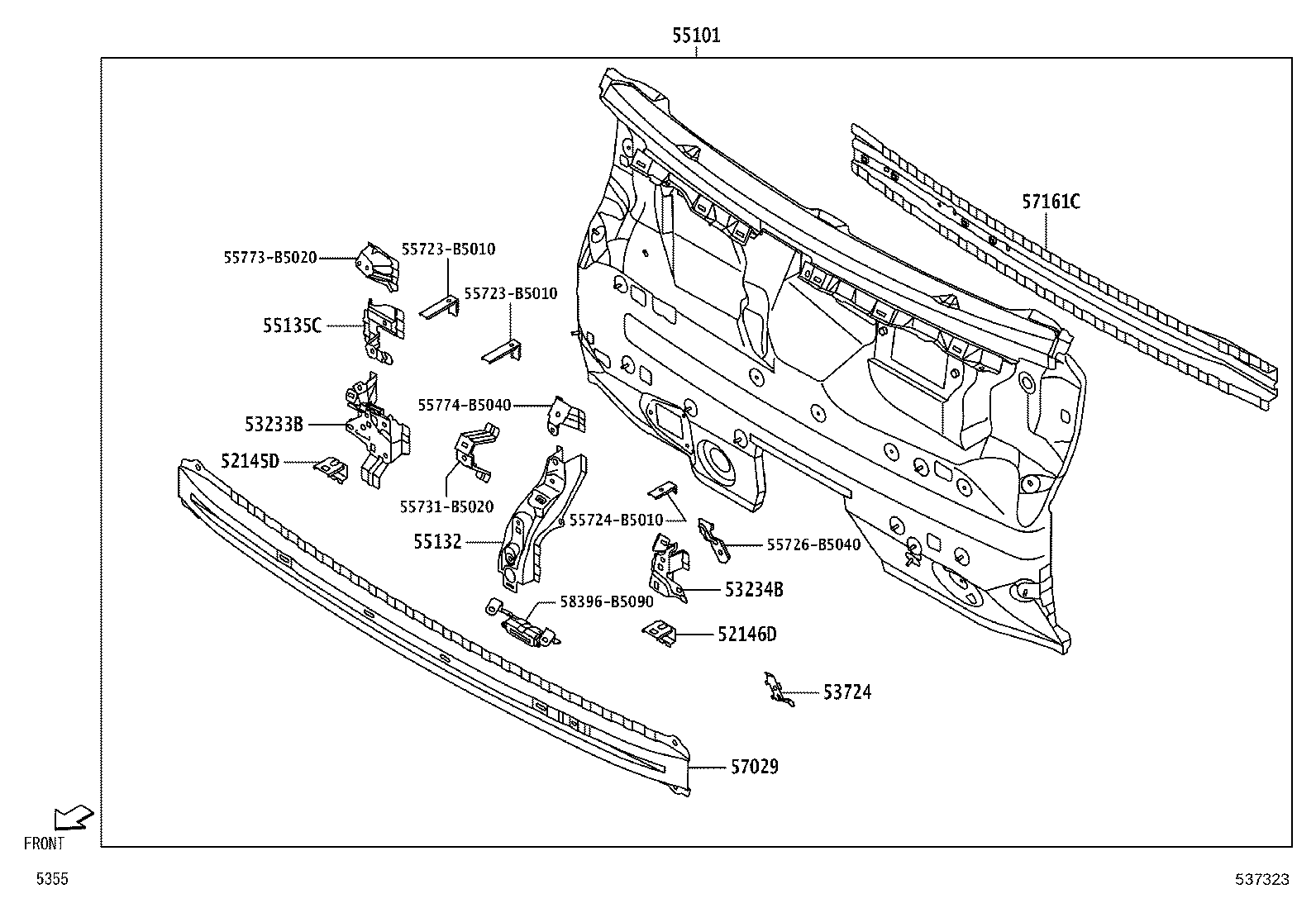 52114-B5020 BRACKET, FRONT BUMPER SIDE MOUNTING, RH product image