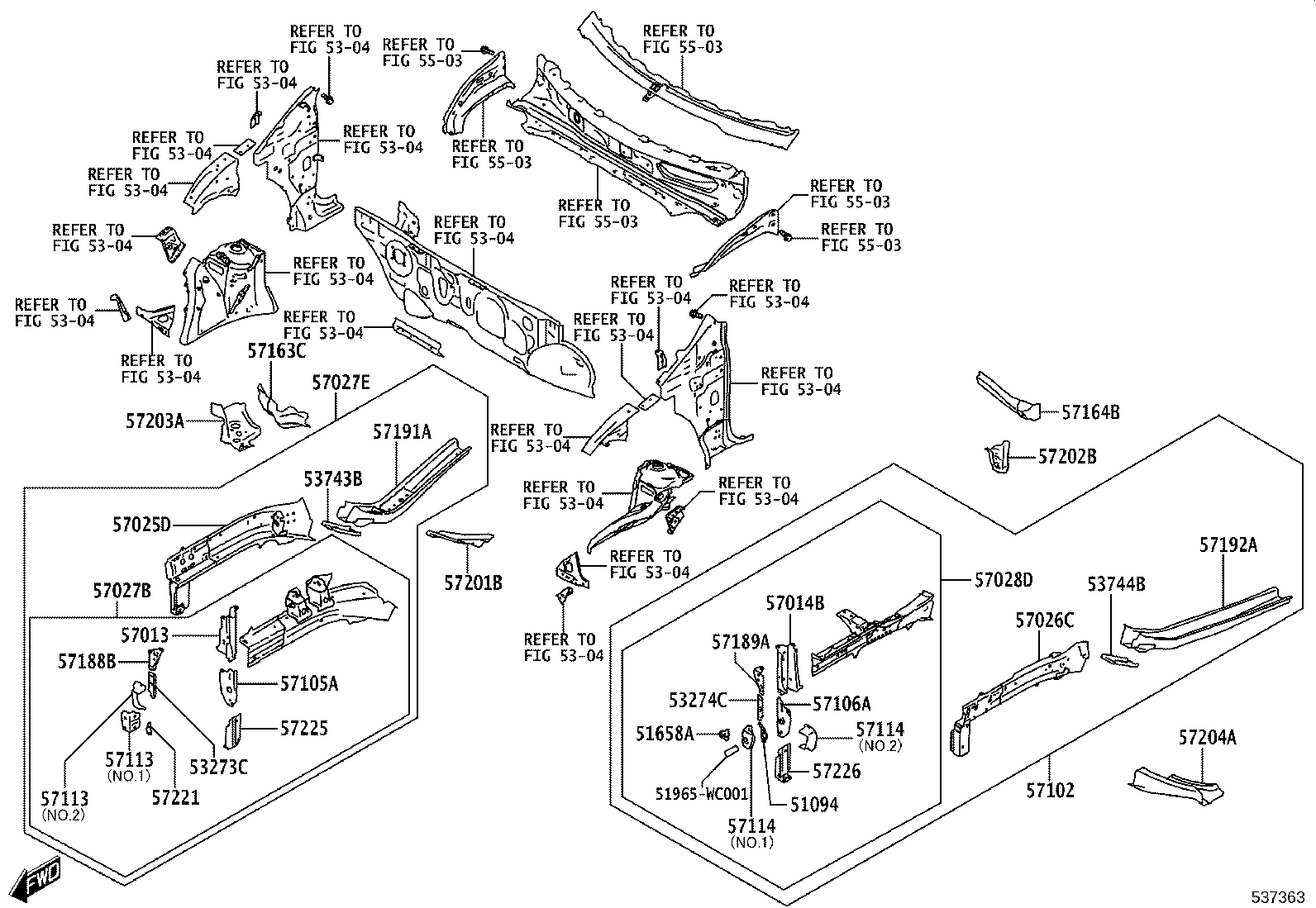 57016-WC002 MEMBER SUB-ASSY, FRONT SIDE, INNER RH product image