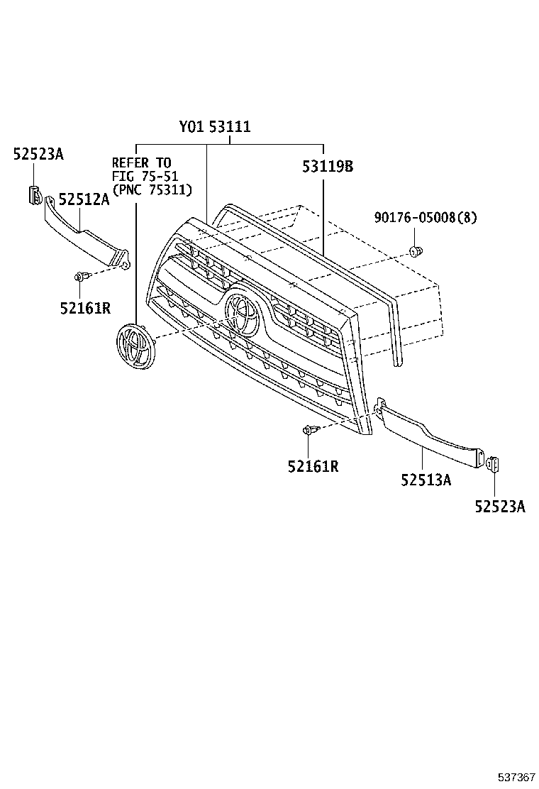 53100-35870 GRILLE, RADIATOR product image