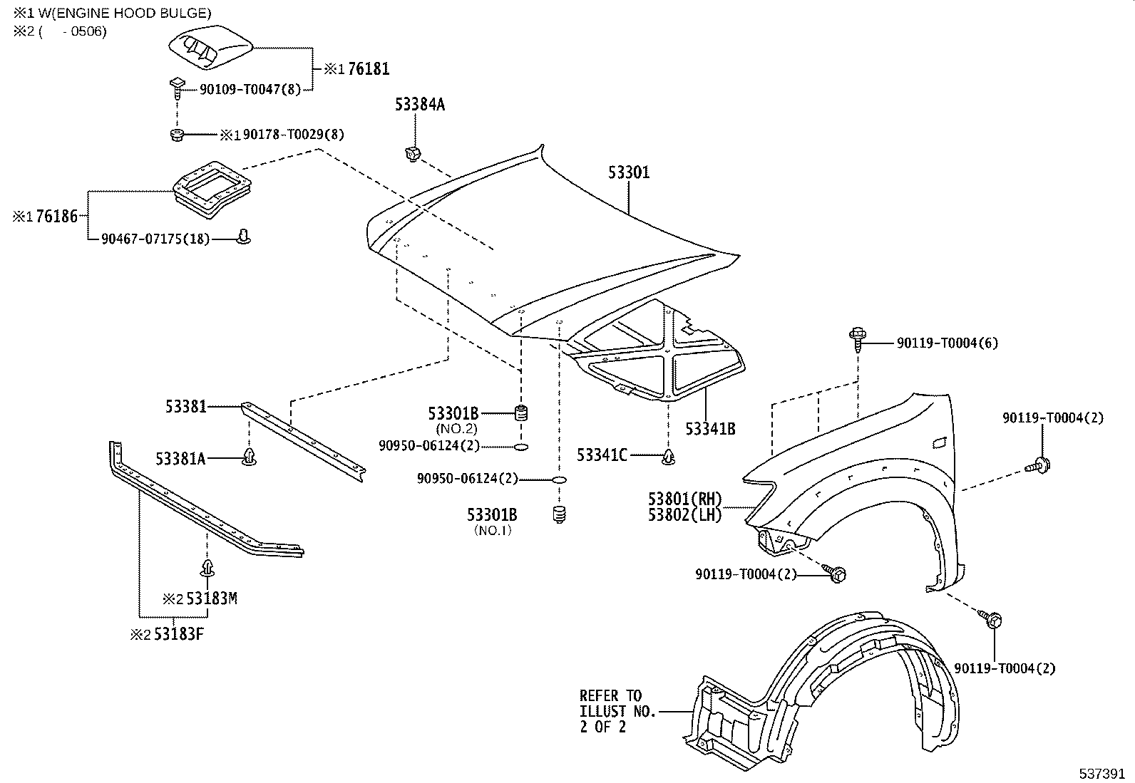 53183-0K030 SEAL, HEADLAMP COVER TO HOOD product image