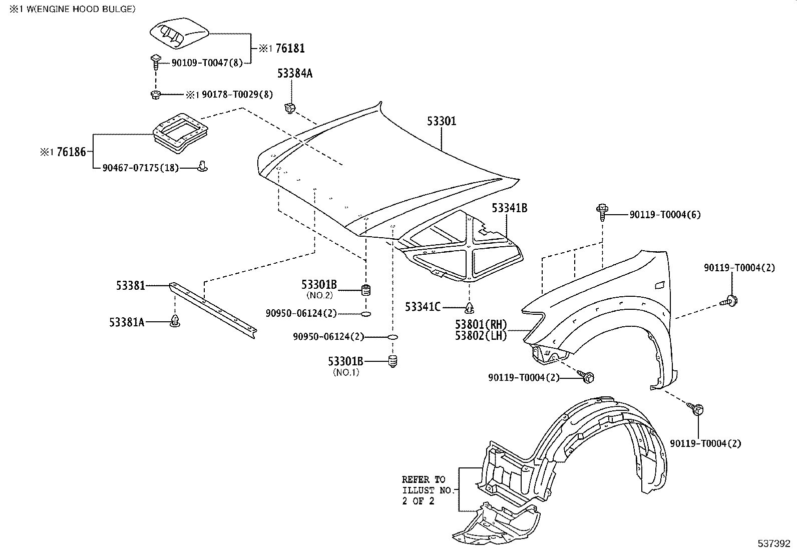 53183-0K030 SEAL, HEADLAMP COVER TO HOOD product image