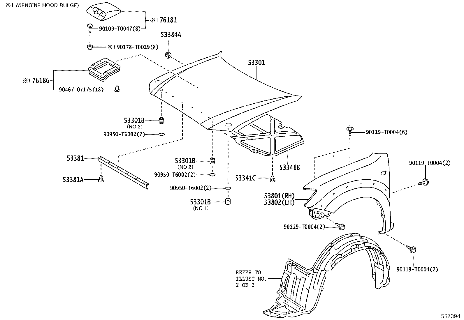 53183-0K030 SEAL, HEADLAMP COVER TO HOOD product image
