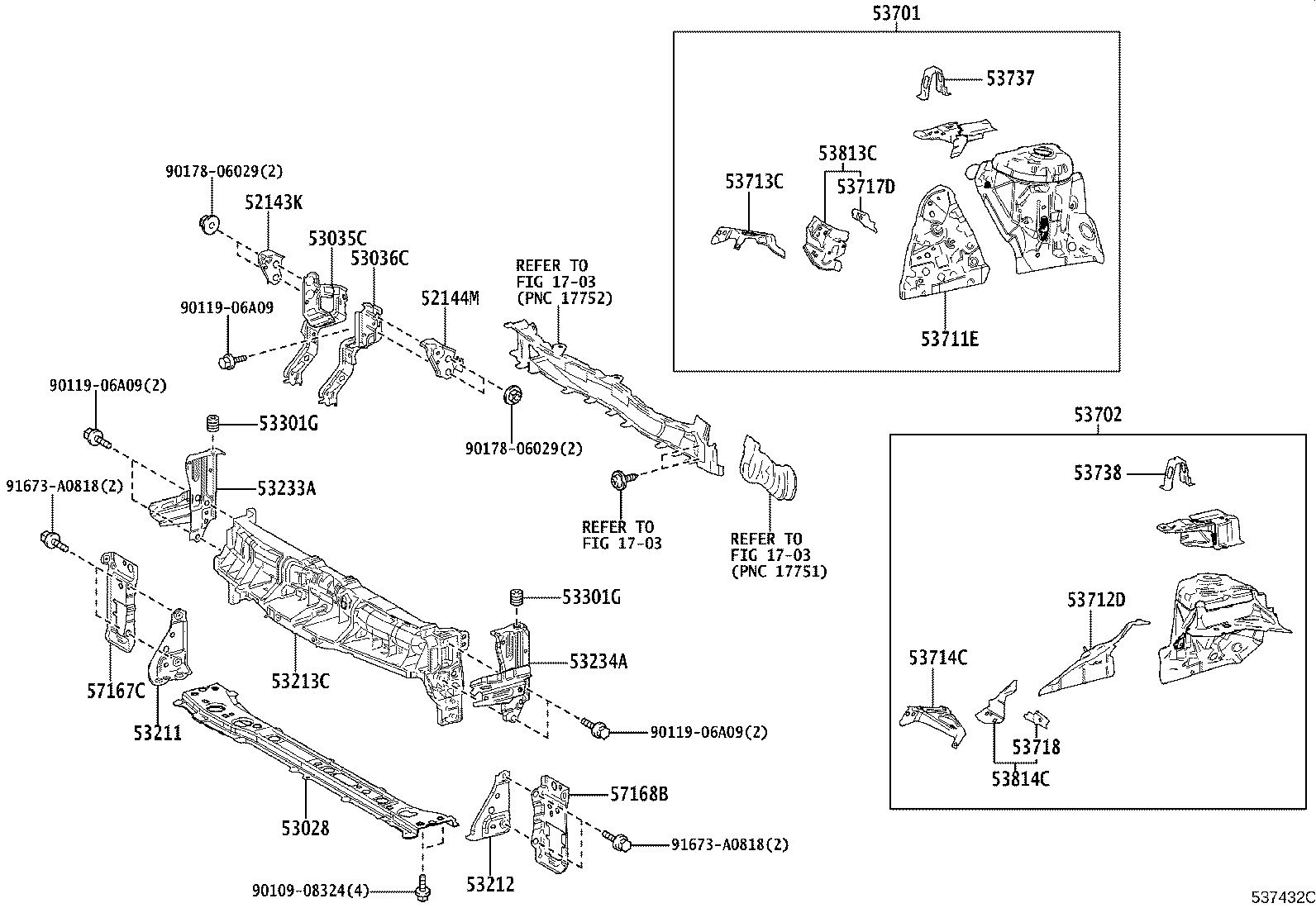 53702-52260 APRON SUB-ASSY, FRONT FENDER, LH product image