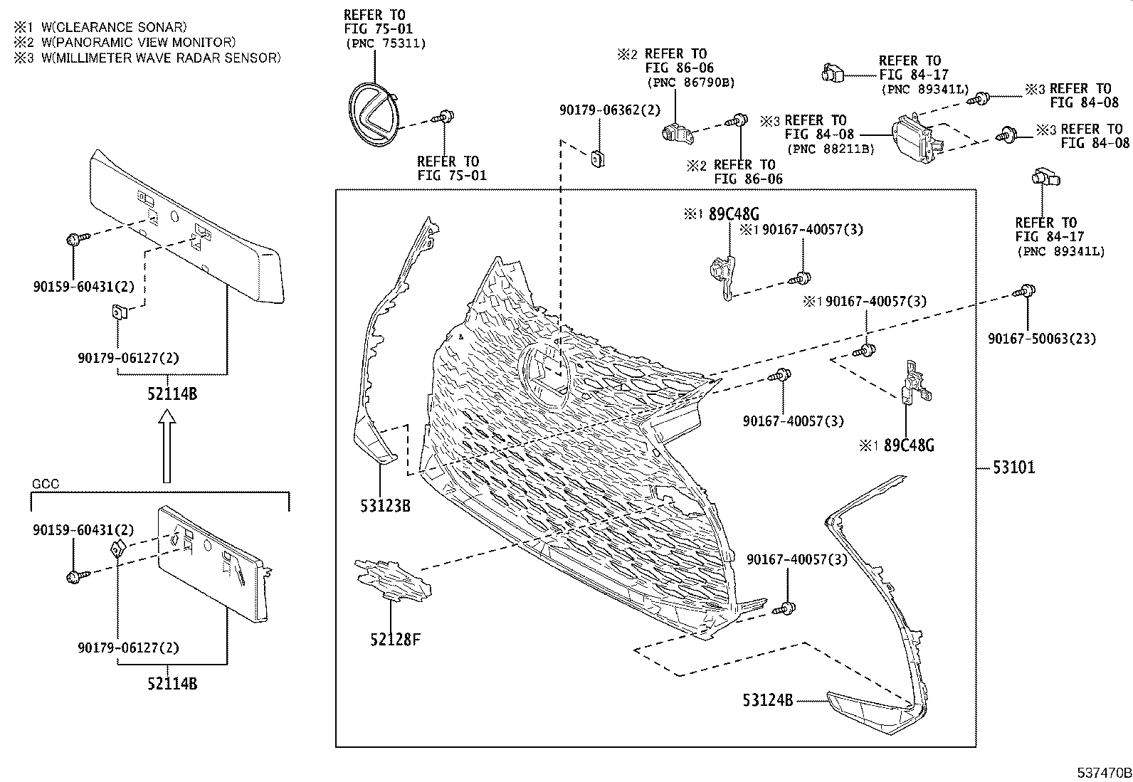 53124-53010 MOULDING, RADIATOR GRILLE SIDE, LH product image