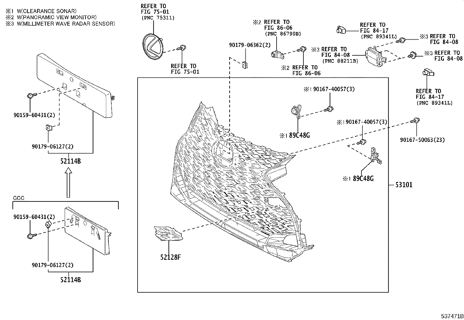 53124-53010 MOULDING, RADIATOR GRILLE SIDE, LH product image
