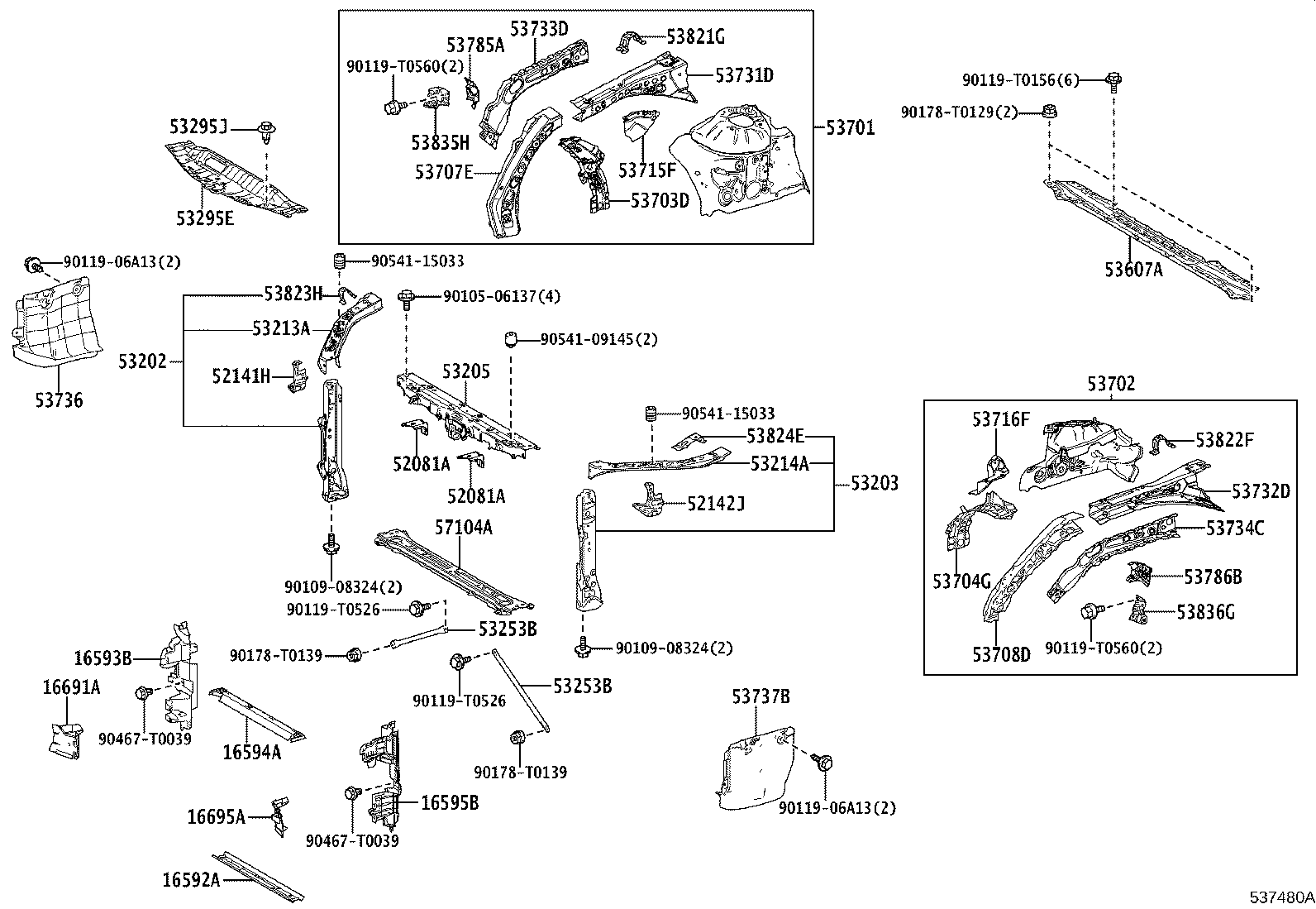 16595-F0080 GUIDE, RADIATOR AIR, NO.1 LH product image