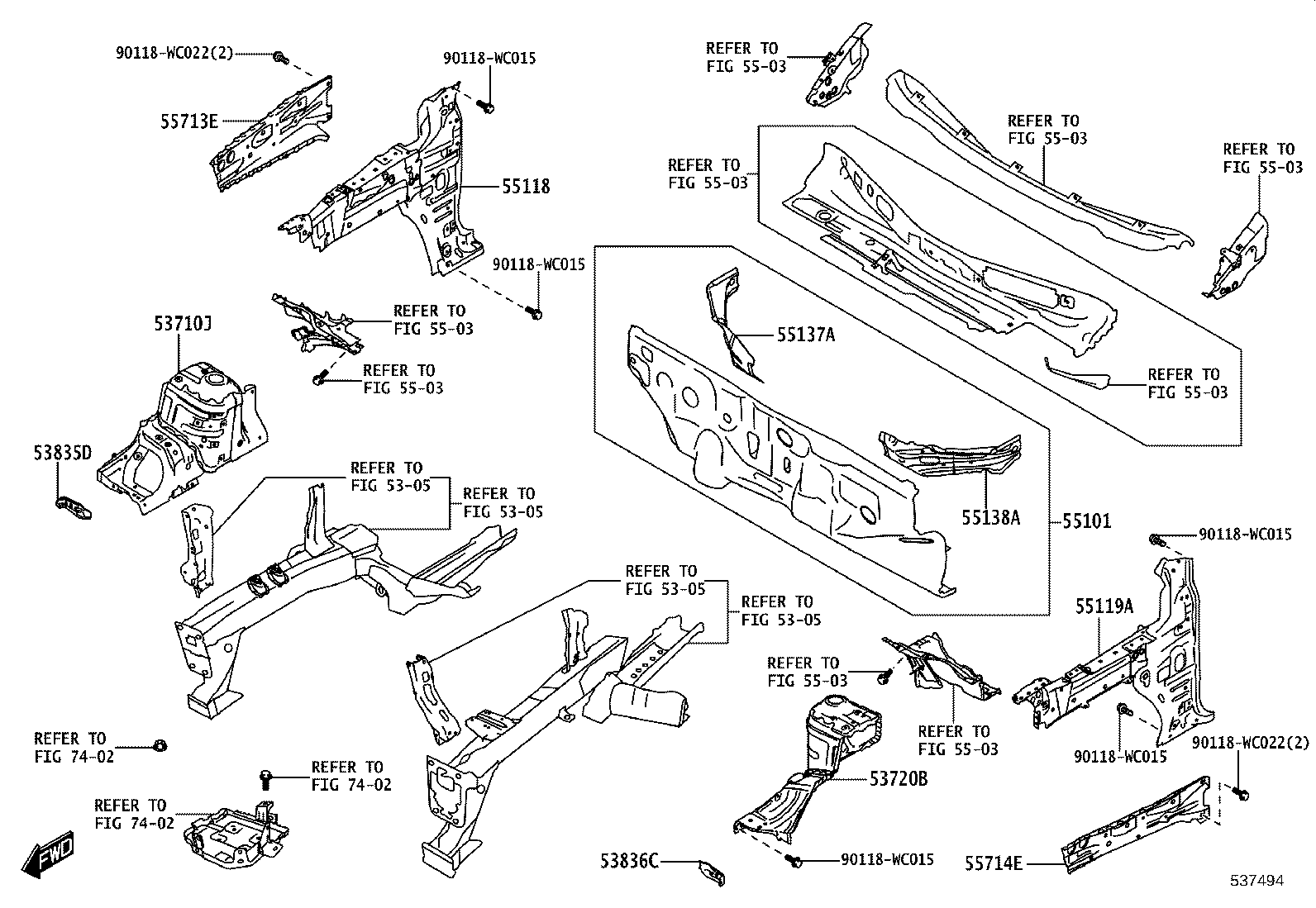 53205-WC003 SUPPORT SUB-ASSY, RADIATOR, UPPER product image