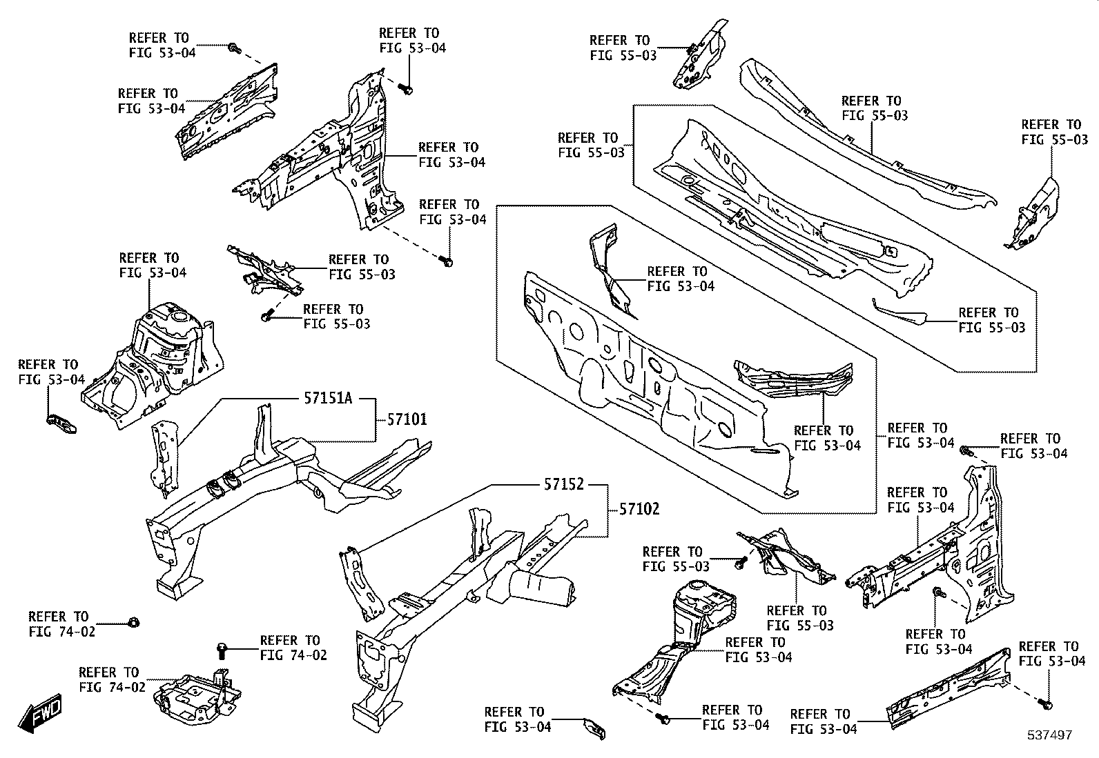 57419-WC002 REINFORCEMENT, FRONT FLOOR UNDER, REAR RH product image