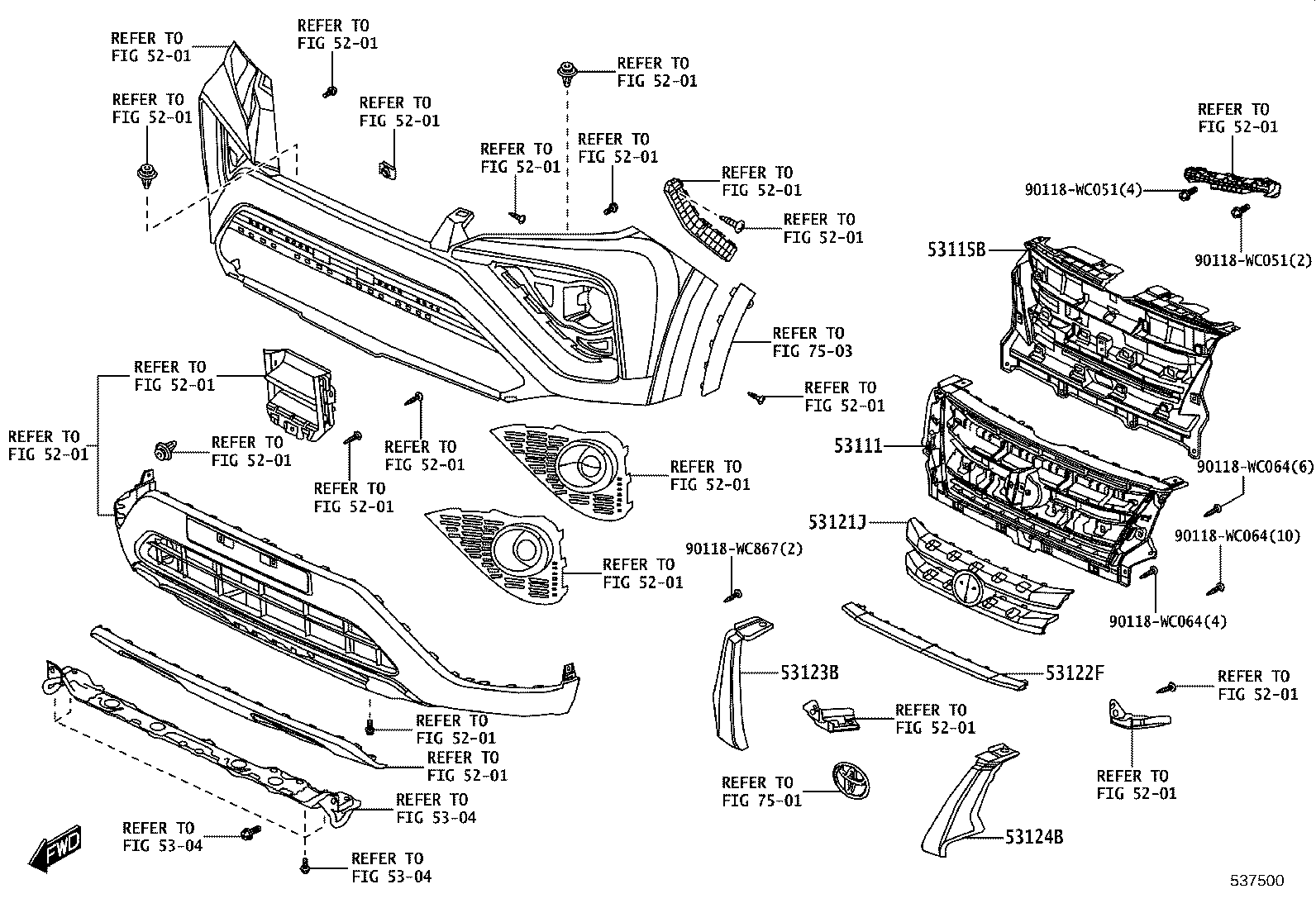 53111-WC002 GRILLE, RADIATOR product image