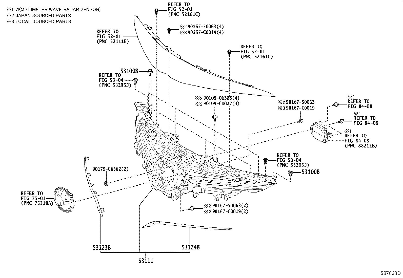 53101-06F80 GRILLE, RADIATOR product image