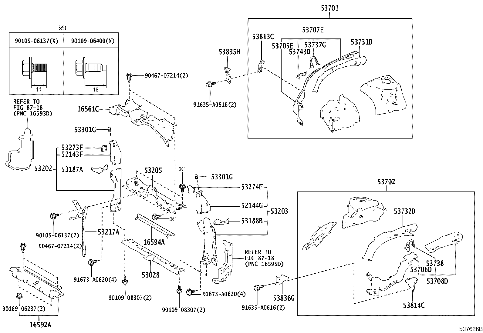 53702-0A040 APRON SUB-ASSY, FRONT FENDER, LH product image