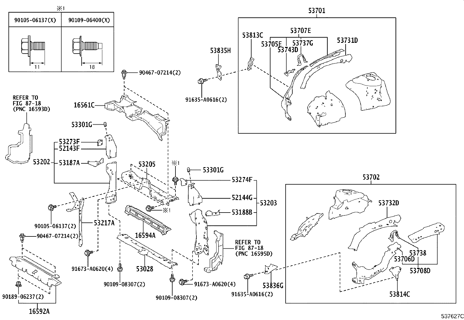 53702-0A040 APRON SUB-ASSY, FRONT FENDER, LH product image