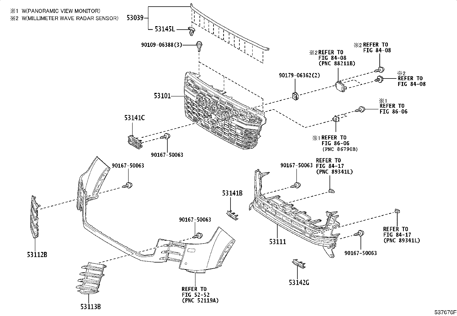 53111-60B60 GRILLE, RADIATOR product image