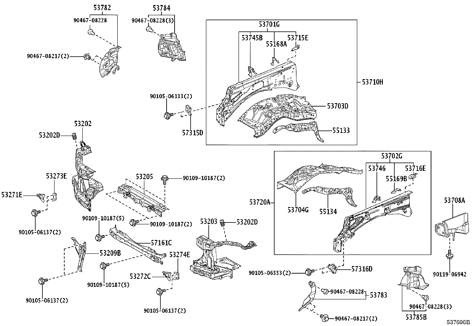 16593-70060 GUIDE, RADIATOR AIR, NO.1 RH product image