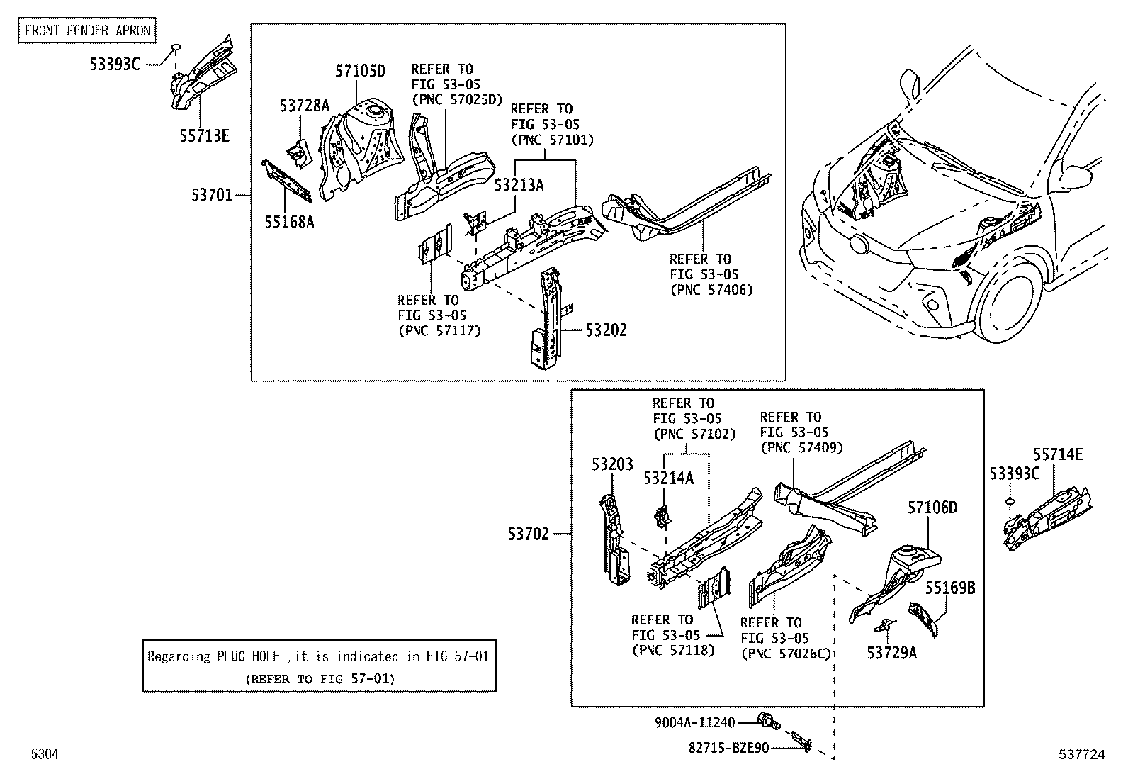 53702-BZ820 APRON SUB-ASSY, FRONT FENDER, LH product image