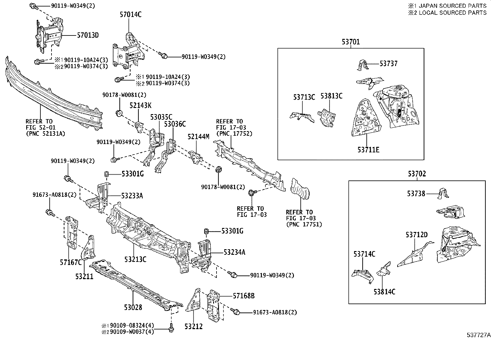 53701-K2010 APRON SUB-ASSY, FRONT FENDER, RH product image