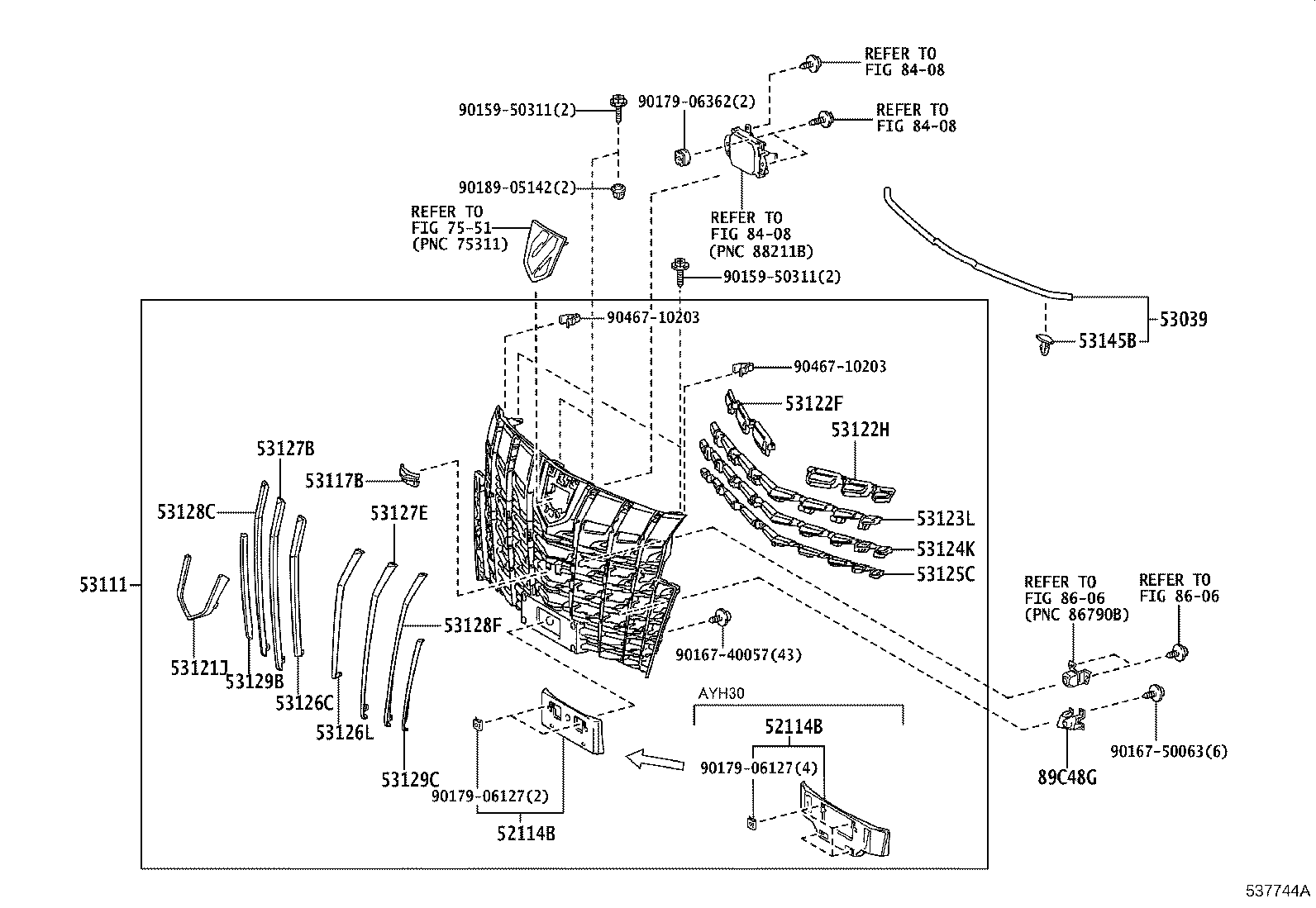 53101-V2020 GRILLE, RADIATOR product image