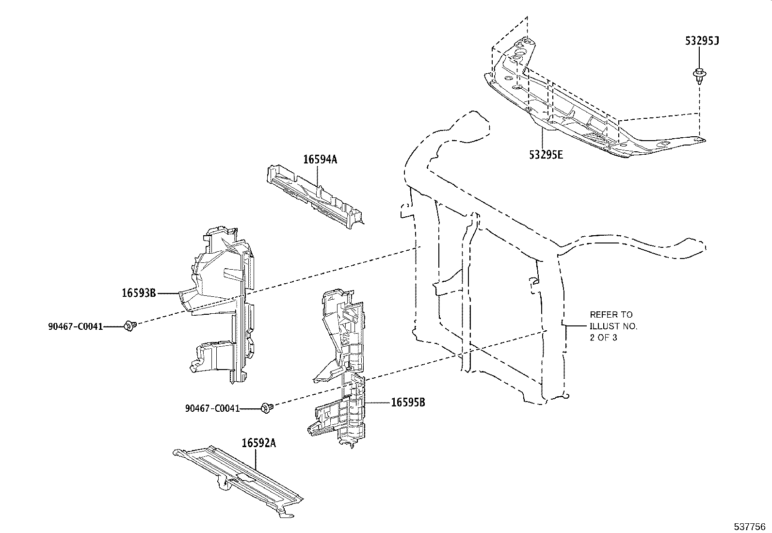 16593-F0300 GUIDE, RADIATOR AIR, NO.1 RH product image